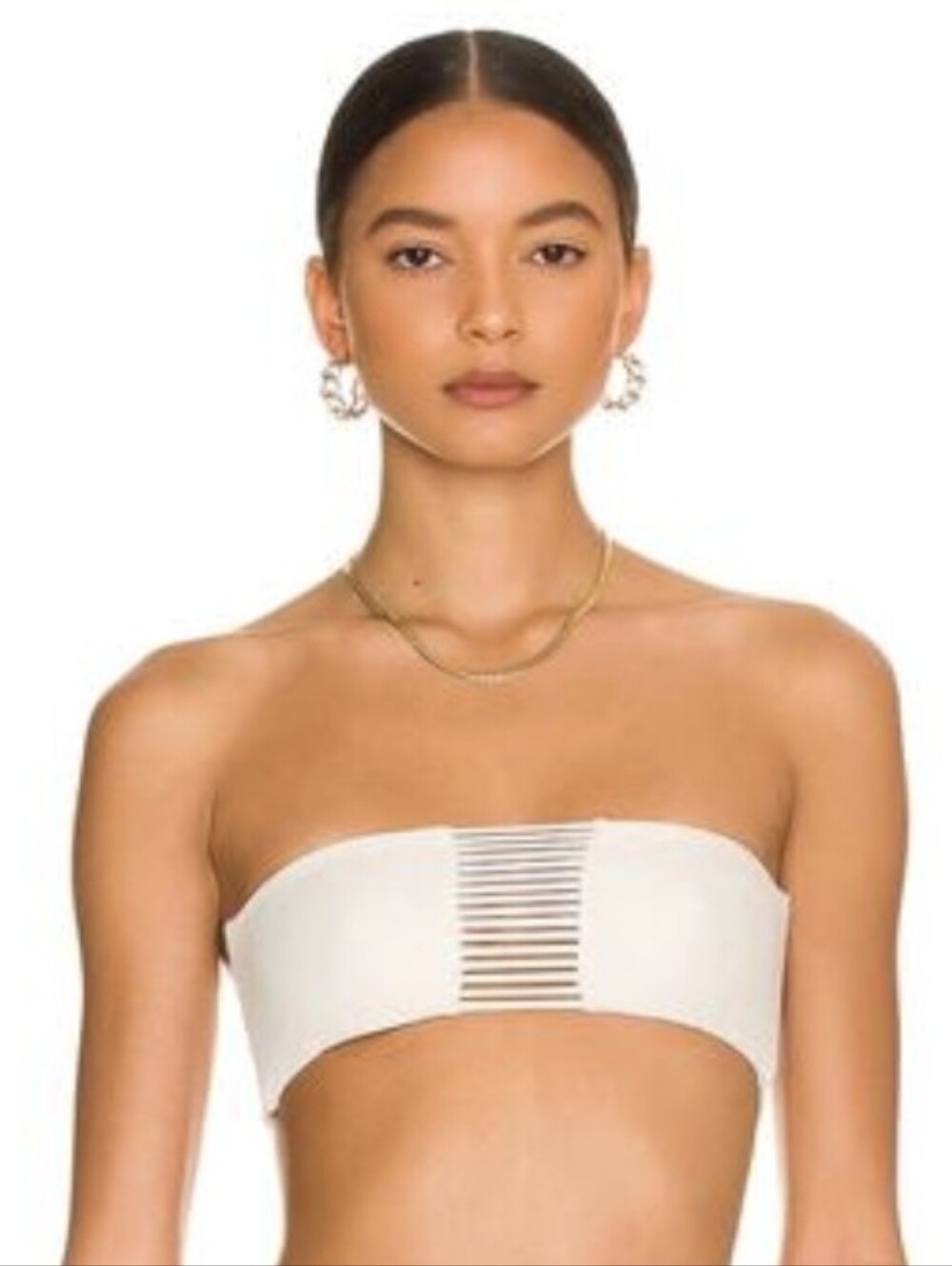 MIKOH Sunset 2 Ivory Stringy Bikini Top XS Strappy Ecru Coastal Beach Bandeau